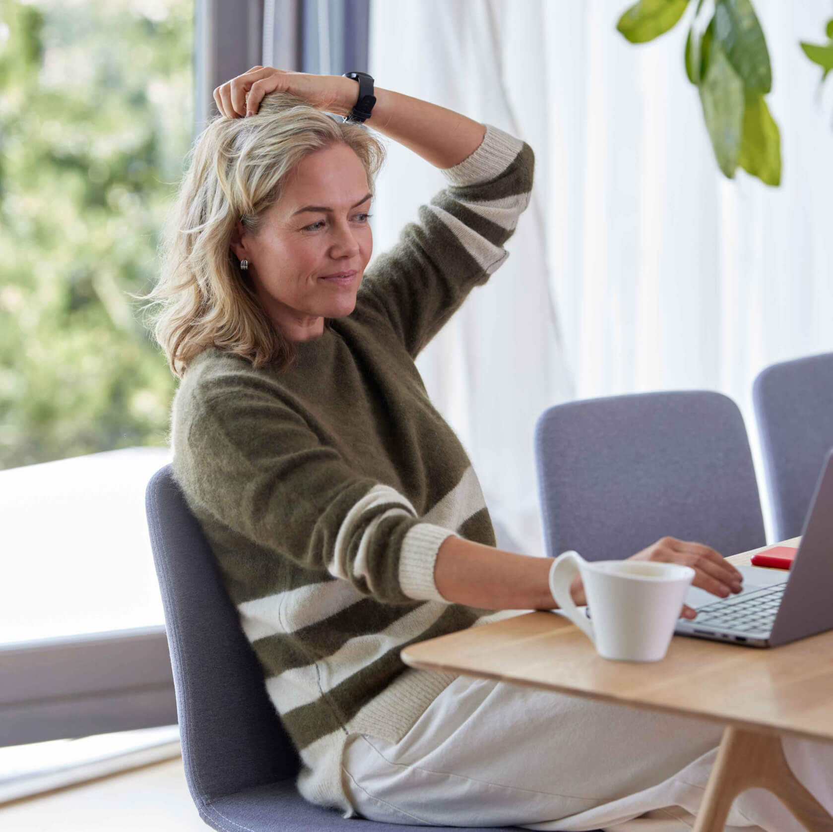 A person browsing on their computer